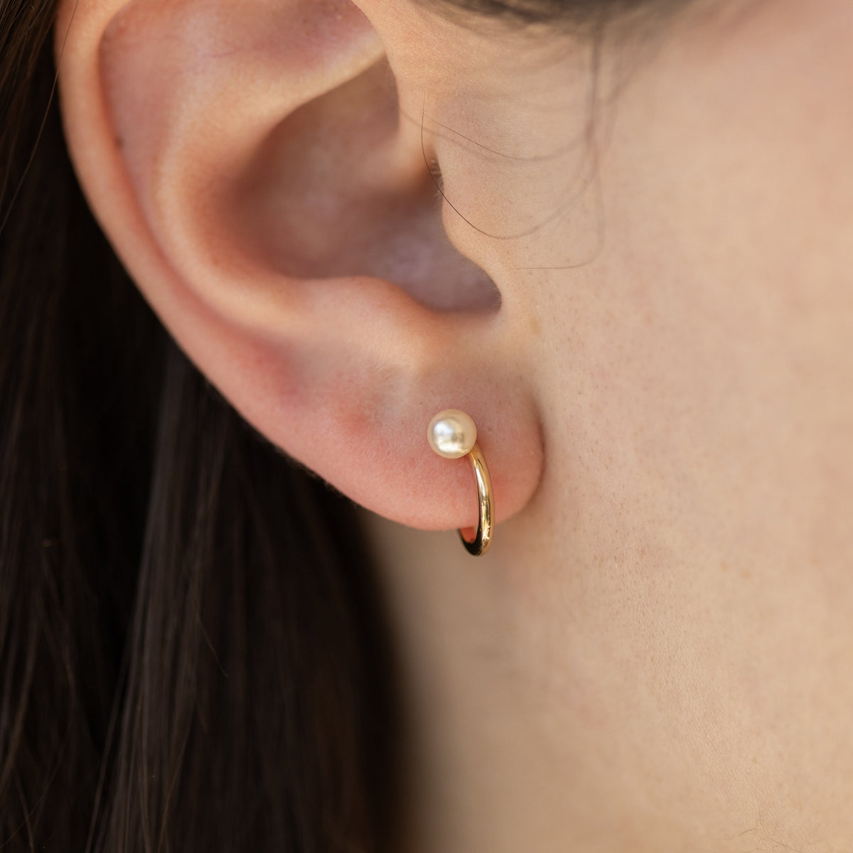 Audrey Illusion Hoop Earrings in Gold | The Land of Salt