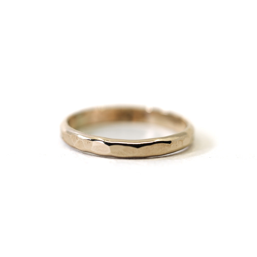 Thick Hammered Stacking Ring in Gold The Land of Salt