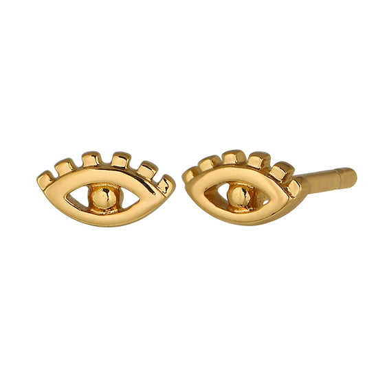Evil Eye Stud Earrings in Gold The Land of Salt