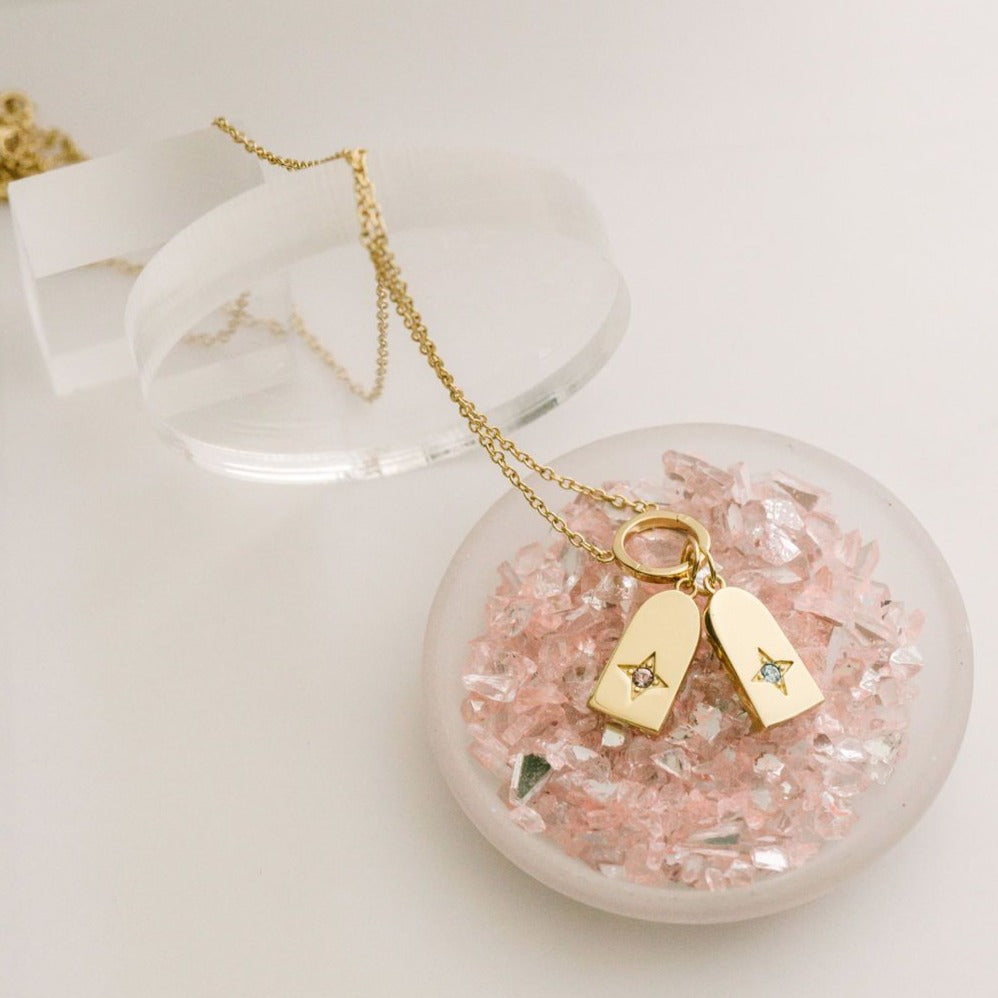 Iris Birthstone Charm Necklace The Land of Salt