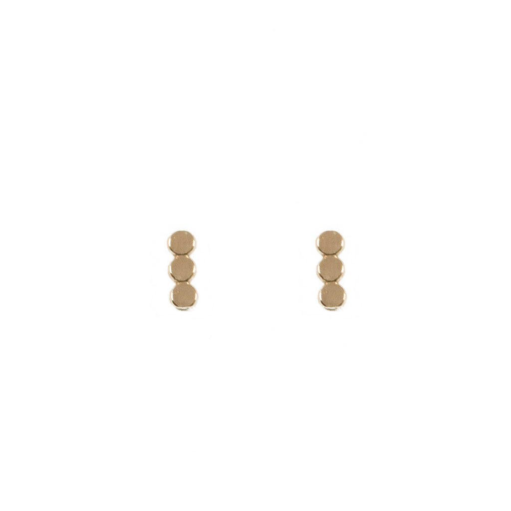 Small Coin Stud Earrings in Gold