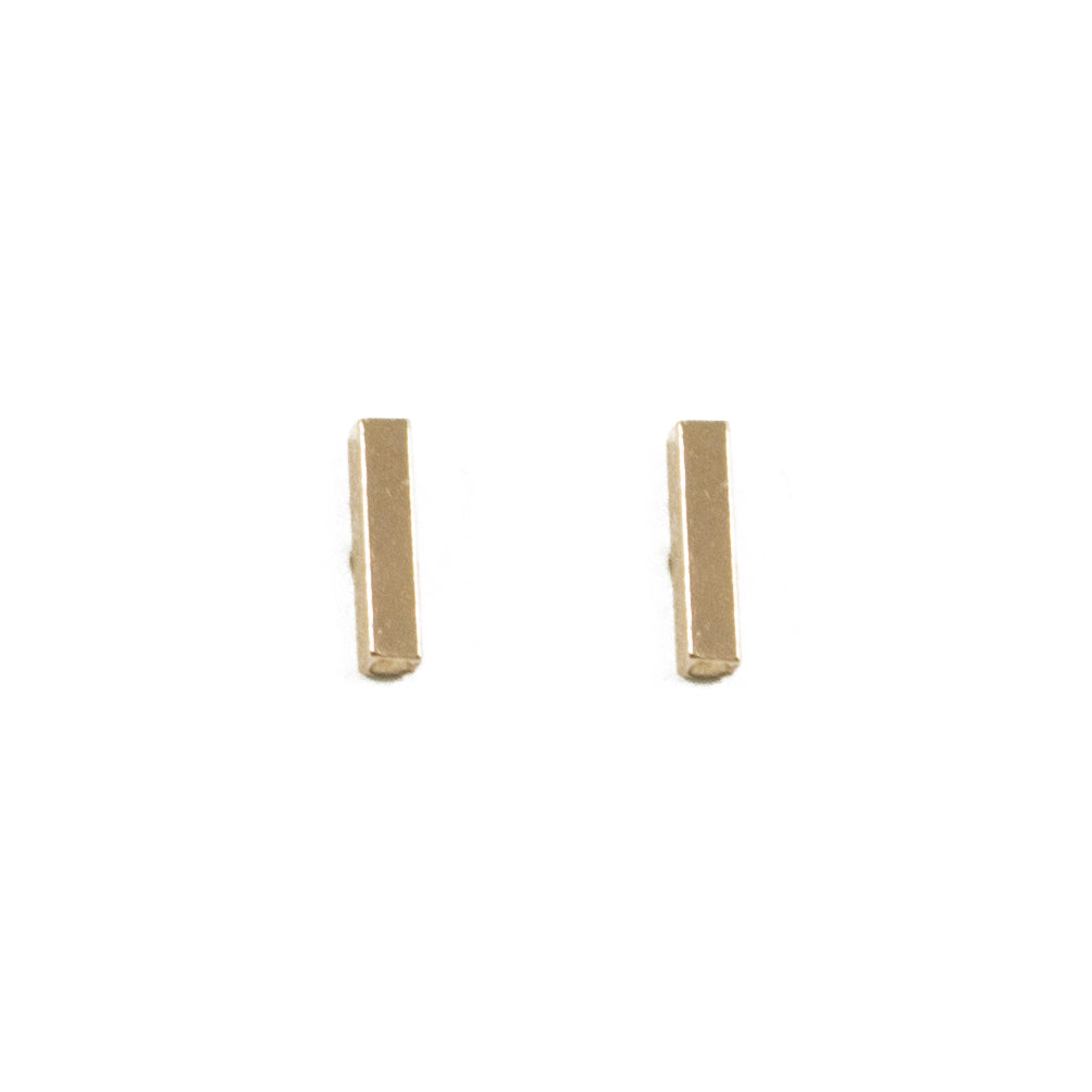 Small Bar Stud Earrings in Gold The Land of Salt