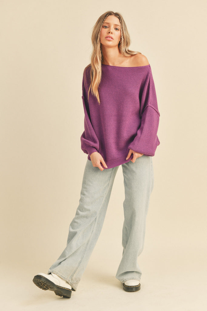 Everett Sweater in Grape