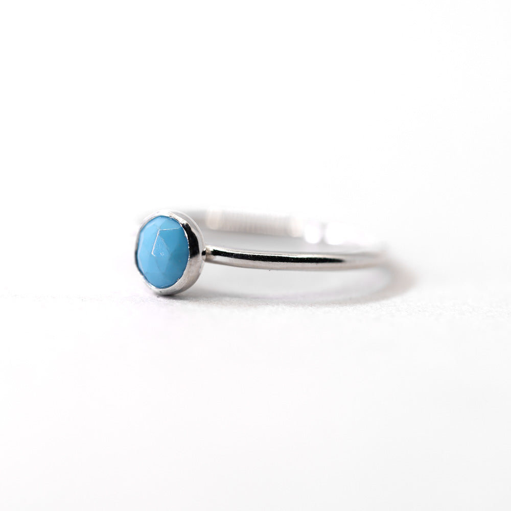 Medium Turquoise Stacking Ring in Sterling Silver