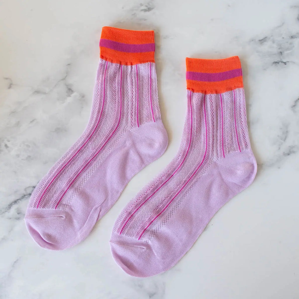 Lilac Mesh Socks
