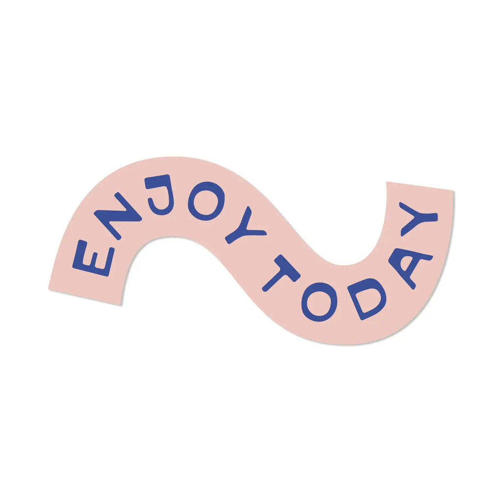 Enjoy Today Squiggle Vinyl Sticker - pink