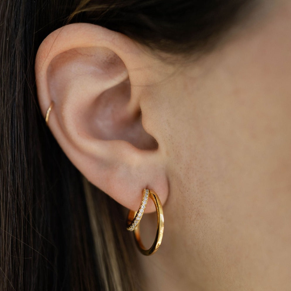 Romy Illusion Hoop Earrings in Gold