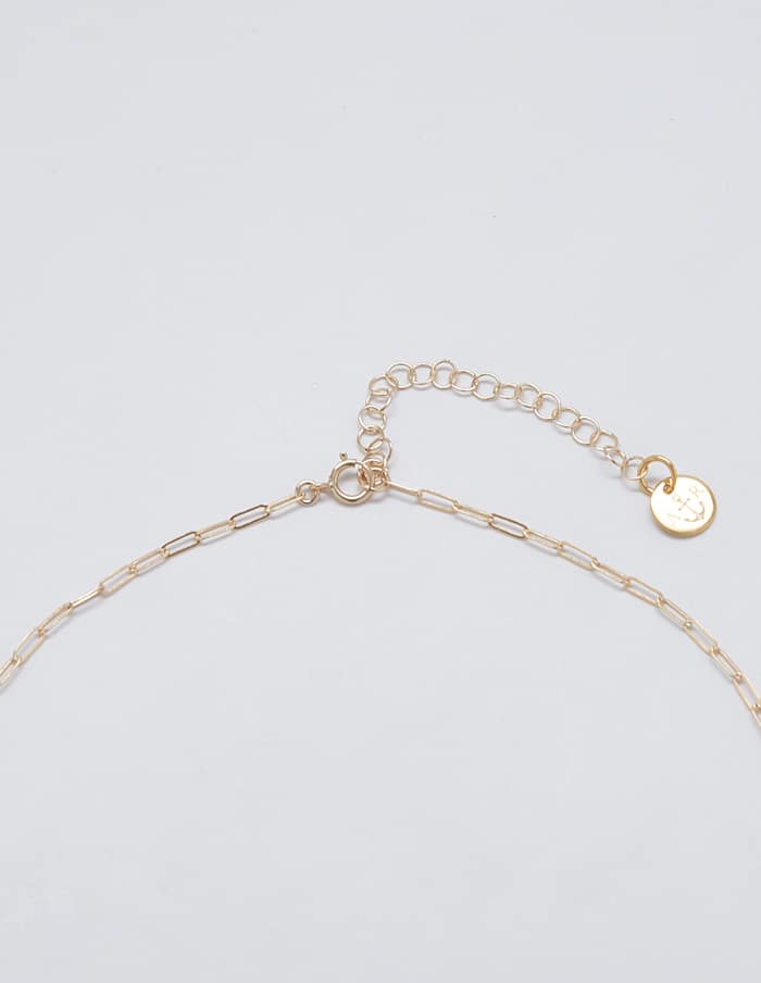 Gold Pave Disc Coin Lariat