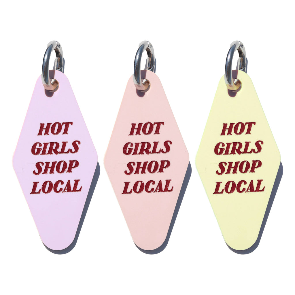 Hot Girls Shop Local Keychain - Blush | The Land of Salt