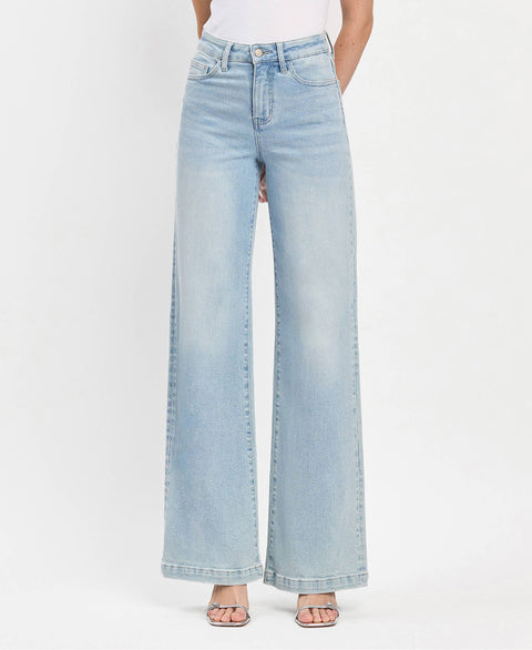 Olivia High Rise Wide Leg Jeans in Blue | The Land of Salt