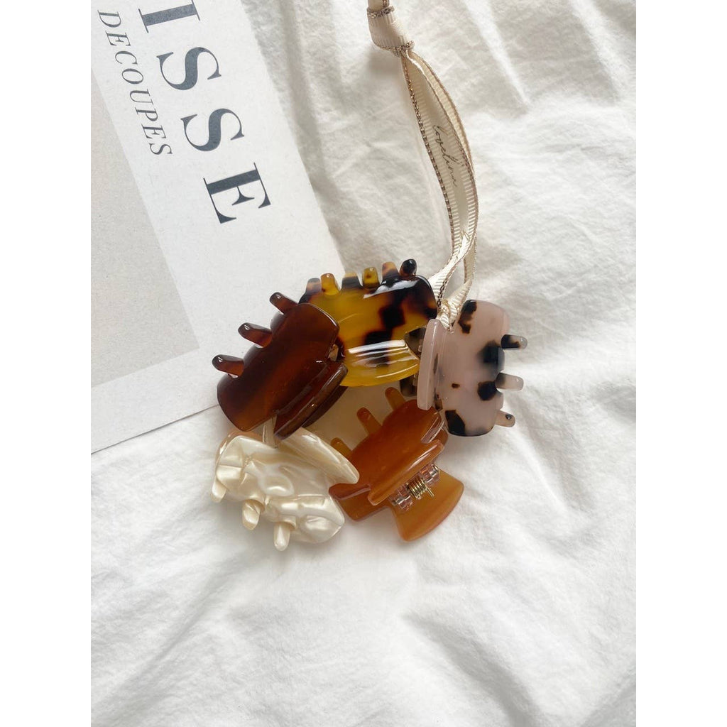 5 Mini Tortoise Hair Clips - DANI ASSORTED