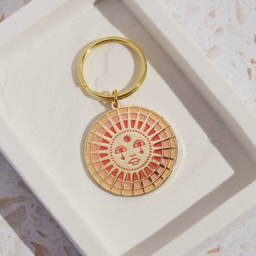 Sun Enamel Keychain
