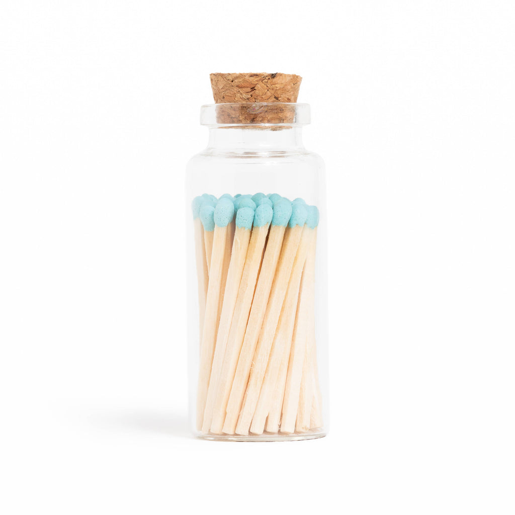 Baby Blue Matches in Medium Corked Vial