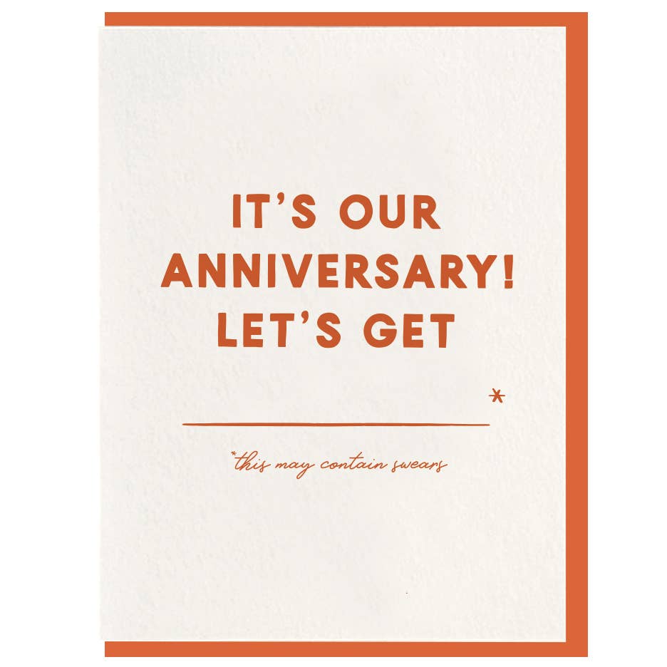 Anniversary Swears - Letterpress Card