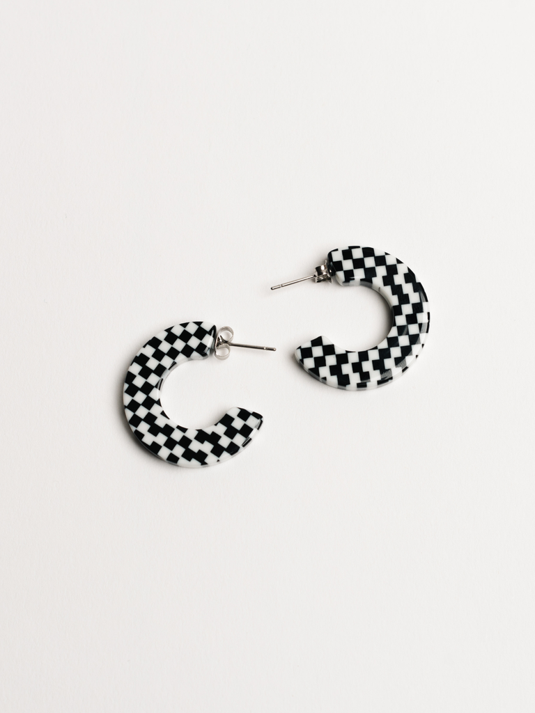 Ray Hoops In B & W checkered