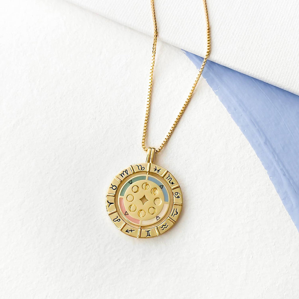 Zodiac Element Gold Mantra Necklace