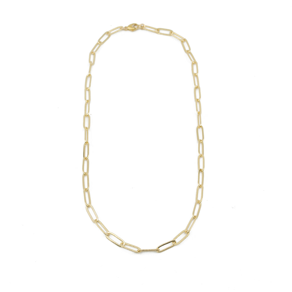 Marigold Chunky Paperclip Chain Necklace in Gold