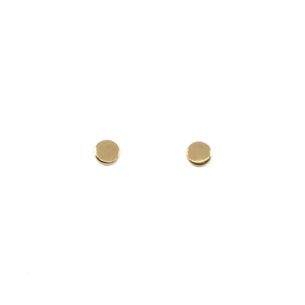 tiny circle stud gold earrings