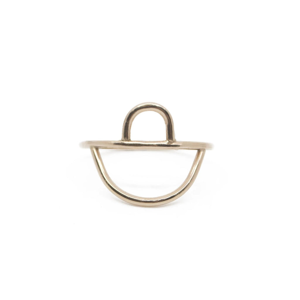 Minimalist dainty stacking gold shape ring