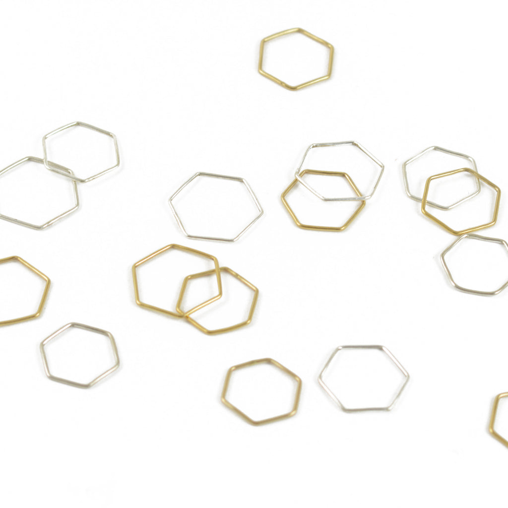 Hexagon Stacking Ring in Silver