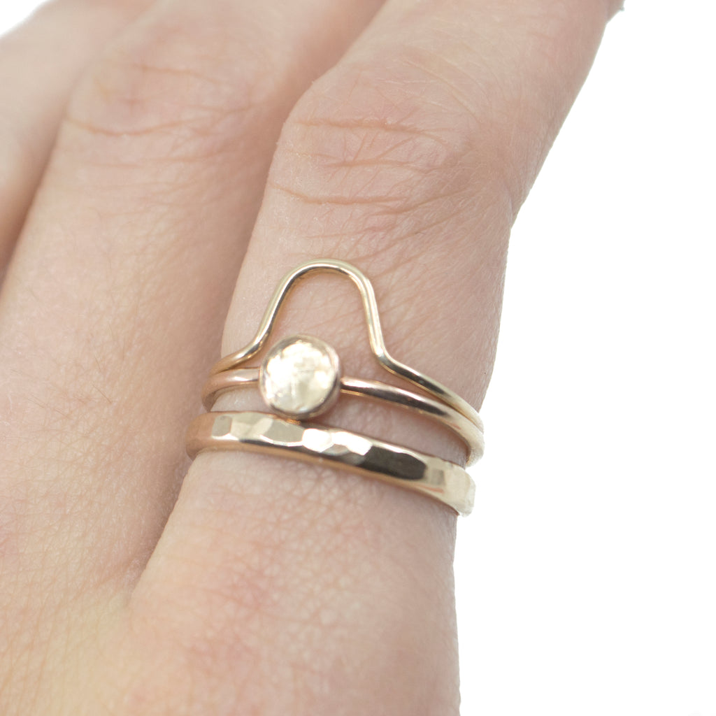 Hammered on sale stacking rings