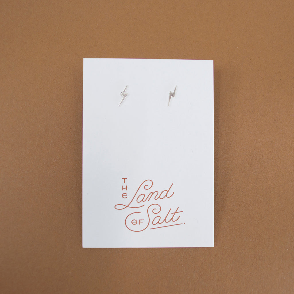 Lightning Bolt Stud Earrings in Sterling Silver