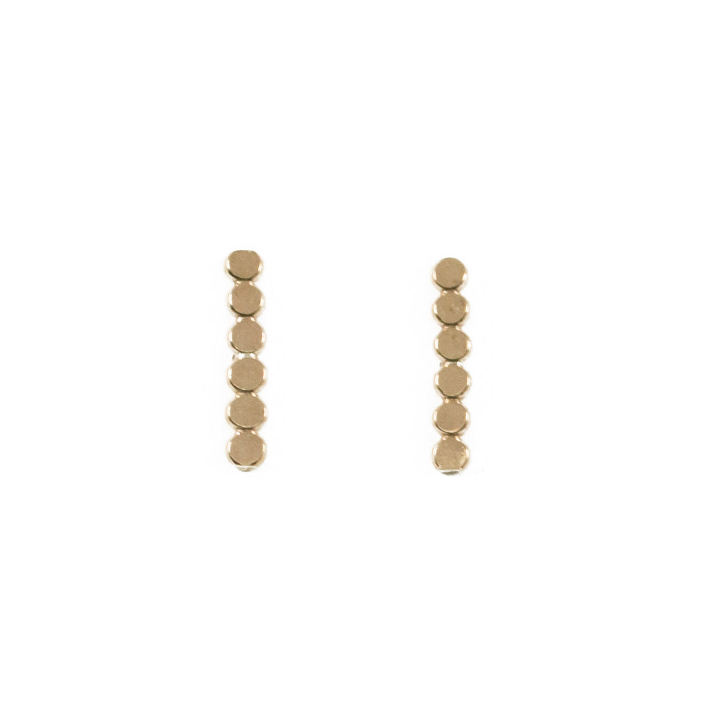 Long Coin Stud Earrings in Gold