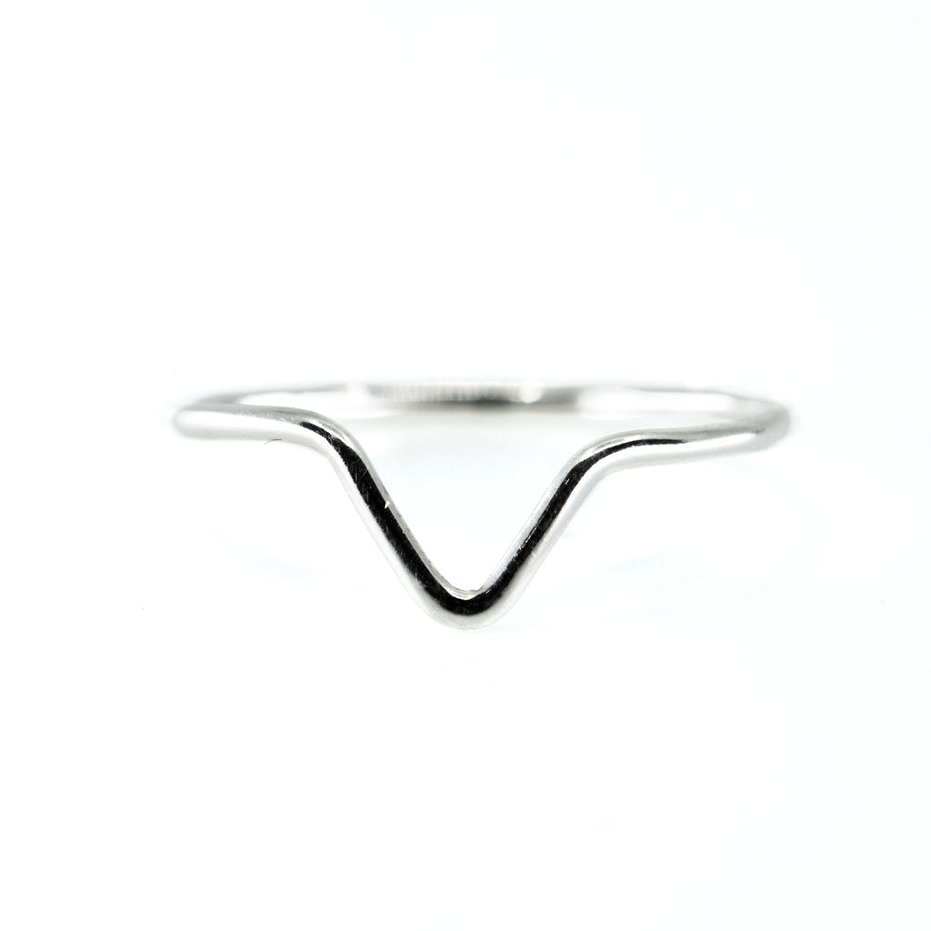 pointed sterling silver minimalist stacking ring