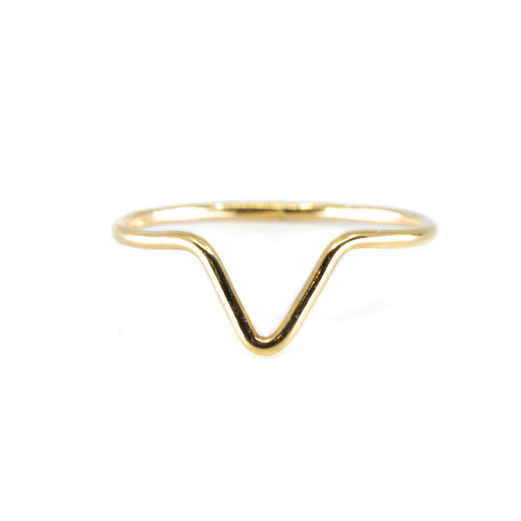 pointed ring for stacking minimalist design handmade jewelry