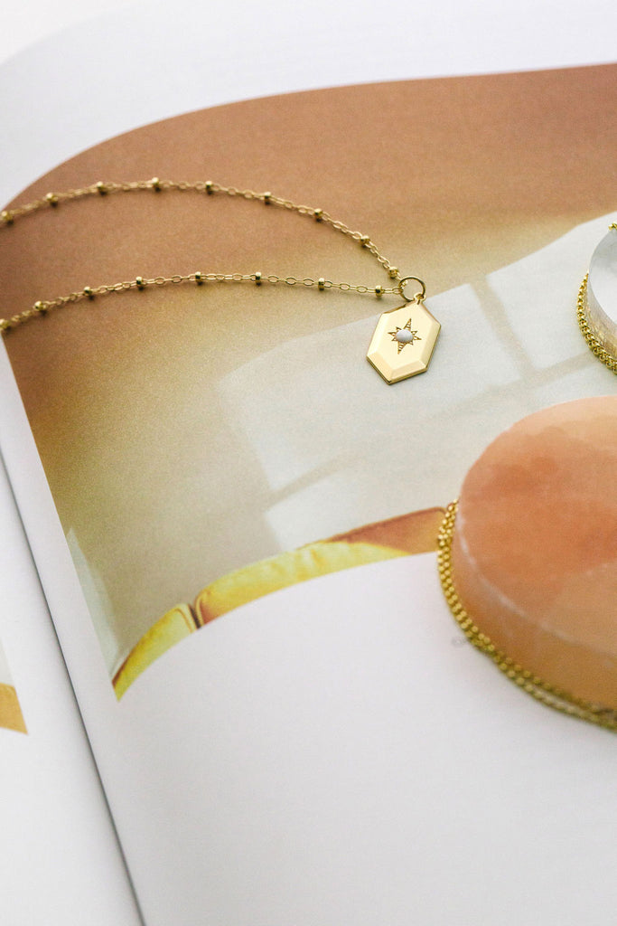 Sloane Opal Amulet Necklace in Gold