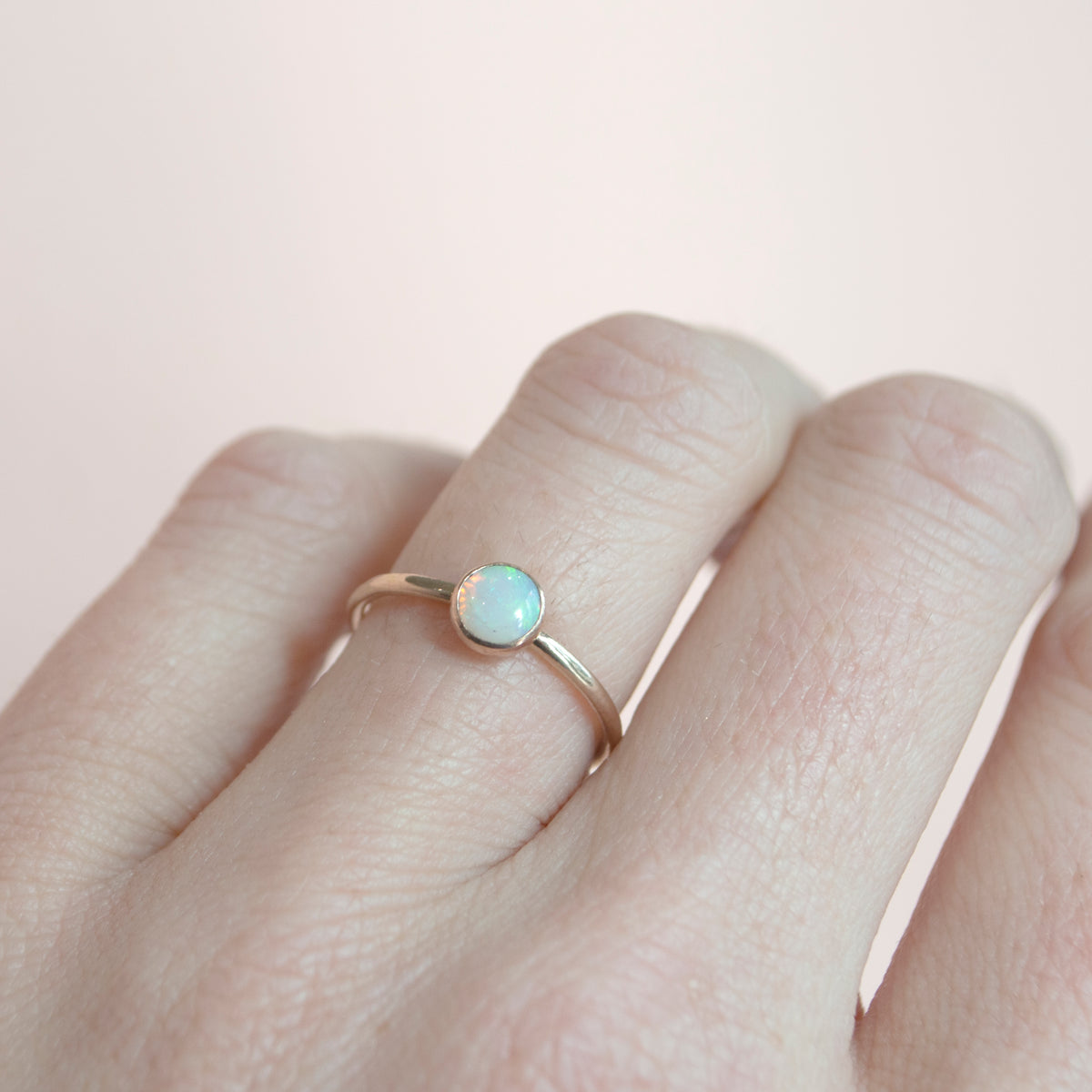 Opal Stacking Ring in Gold | The Land of Salt