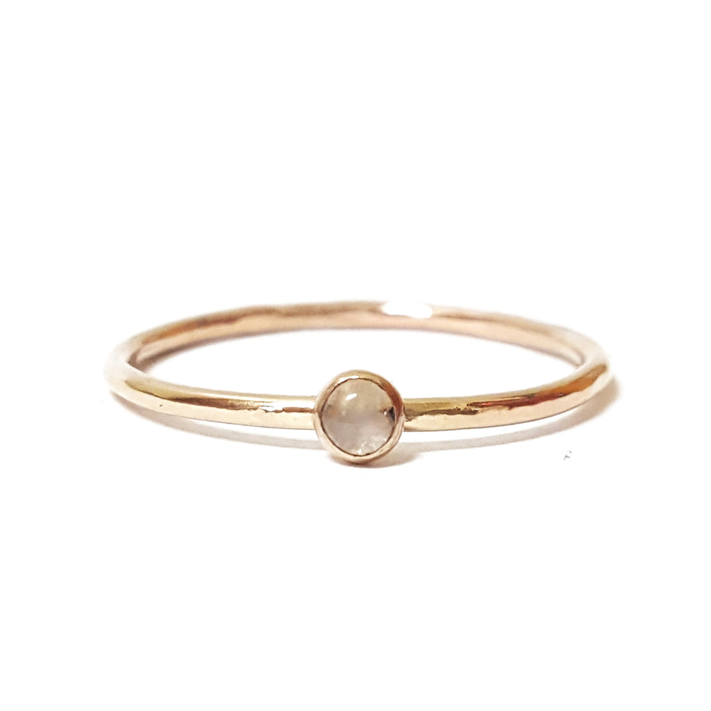 mini birthstone gemstone stone moonstone gold filled minimalist stacking ring