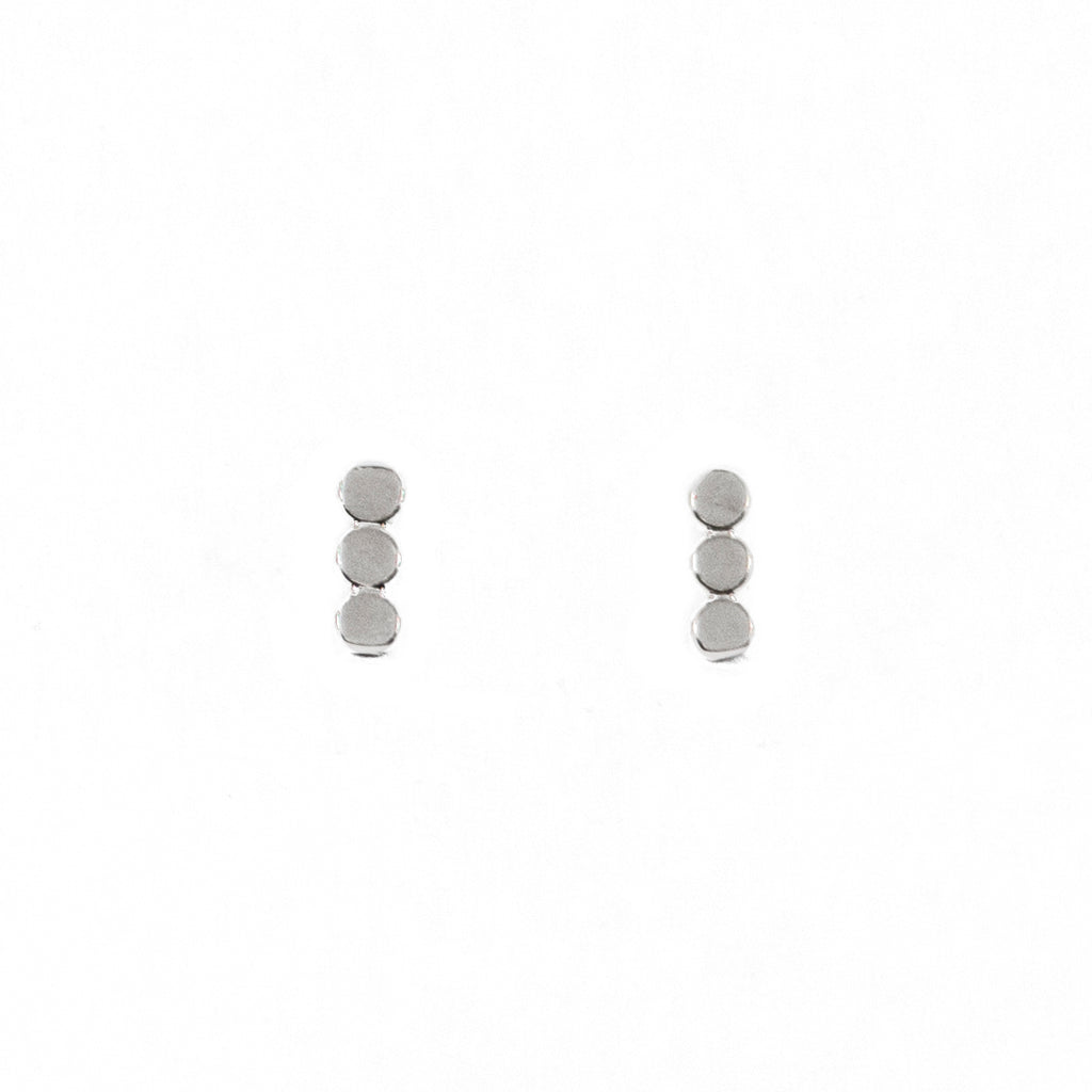 Small Coin Stud Earrings in Silver