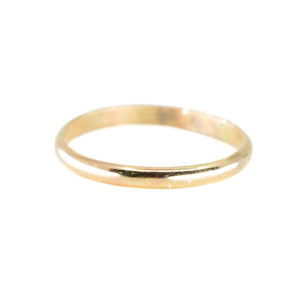 Thick Half Round Stacking Ring in Gold