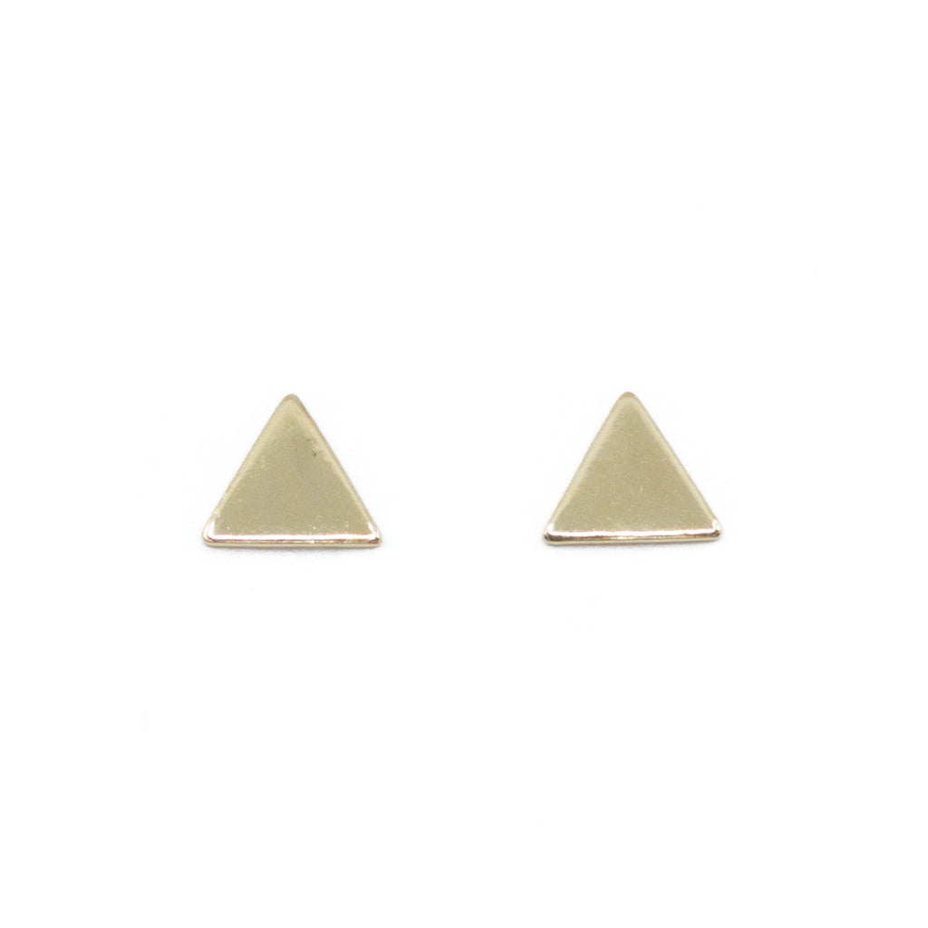 Tiny triangle mini gold dainty stud earrings