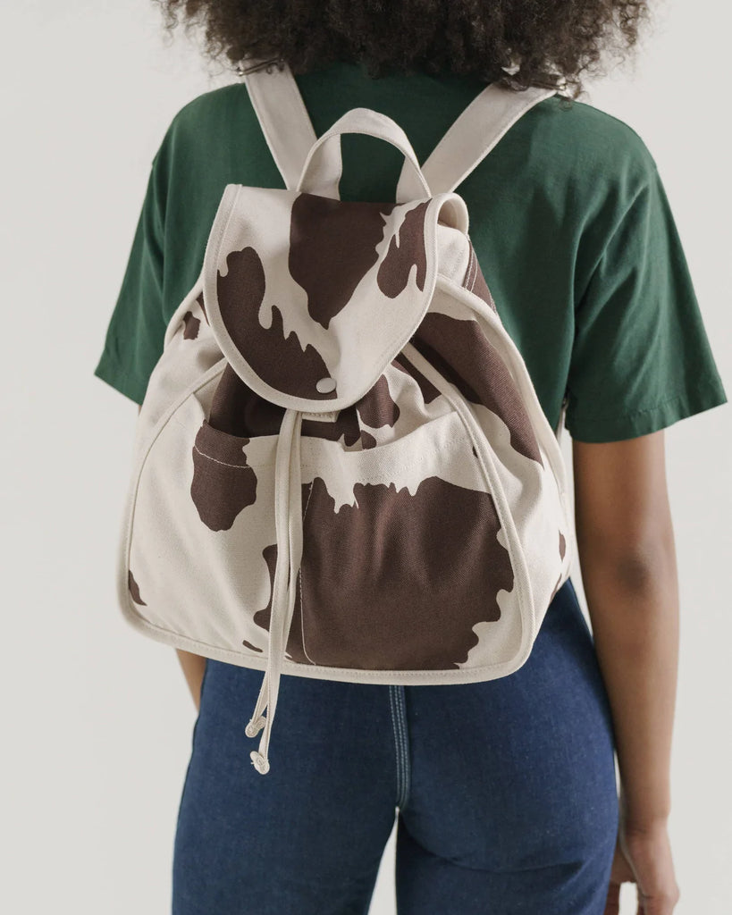 Drawstring Backpack Cow Print