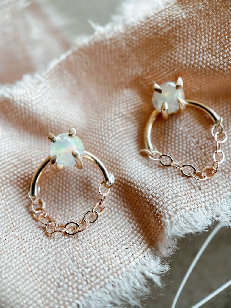 Opal Chain Studs